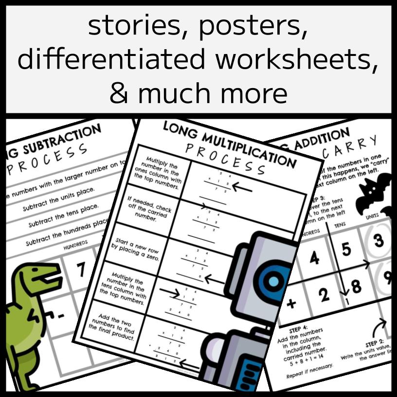 MATH STORY BUNDLE - Stories, Posters, & Worksheets