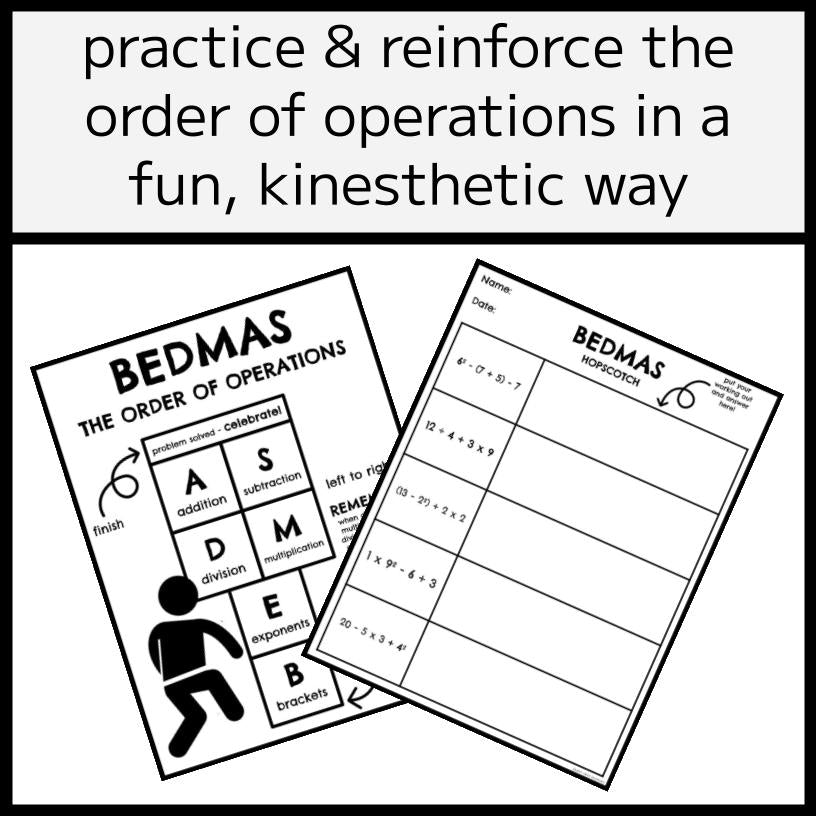 BEDMAS Hopscotch Activity