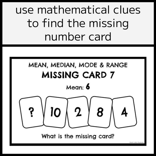 Mean, Median, Mode & Range Activity - Find the Missing Card
