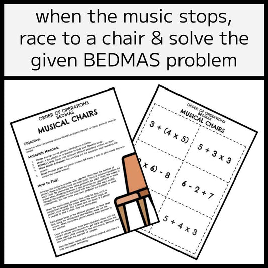 BEDMAS Musical Chairs Game