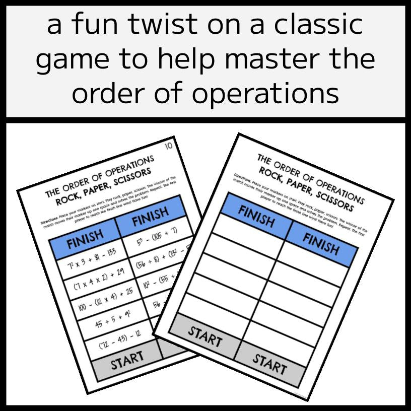 BEDMAS Rock, Paper, Scissors Game