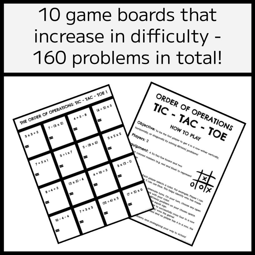 BEDMAS Tic-Tac-Toe Game