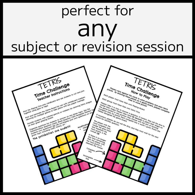 Tetris Challenge Revision Game for ANY Topic