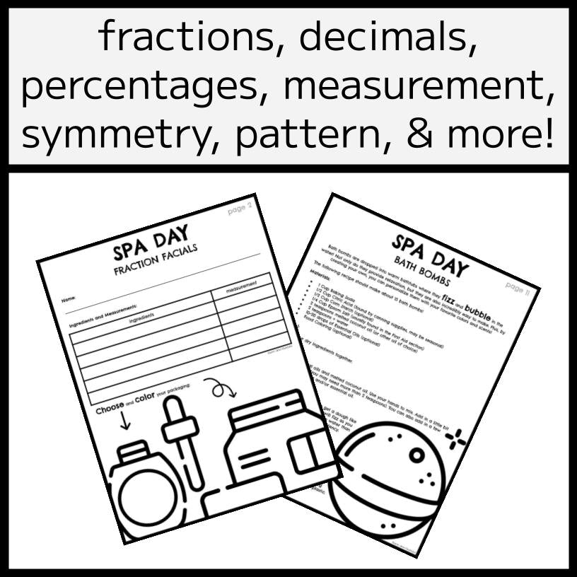 Spa Day Math Workbook