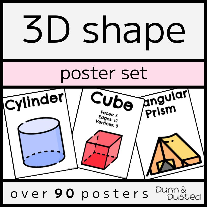 3D Shape Posters - Properties, Real-World Examples, & MORE