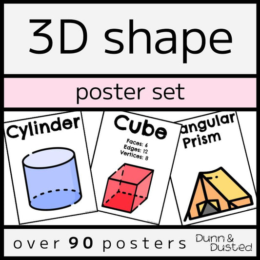 3D Shape Posters - Properties, Real-World Examples, & MORE