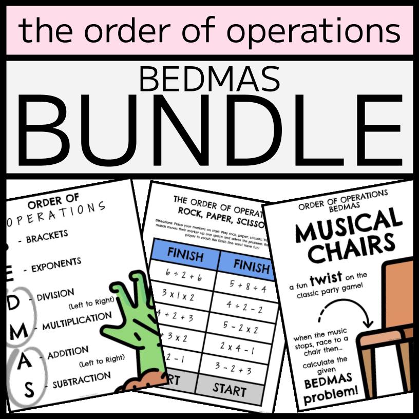 BEDMAS BUNDLE - Posters, Games, Activities & MORE