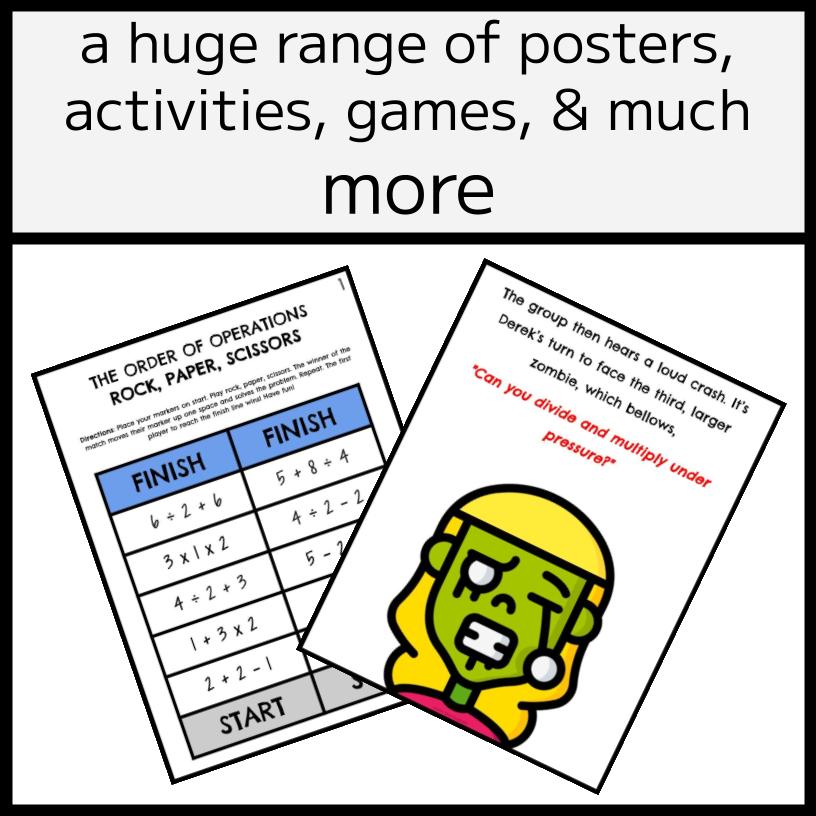 BEDMAS BUNDLE - Posters, Games, Activities & MORE