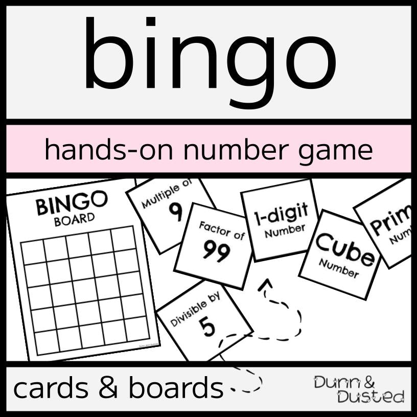 Number BINGO Game - Composite, Prime, Square, Even, Odd and MORE