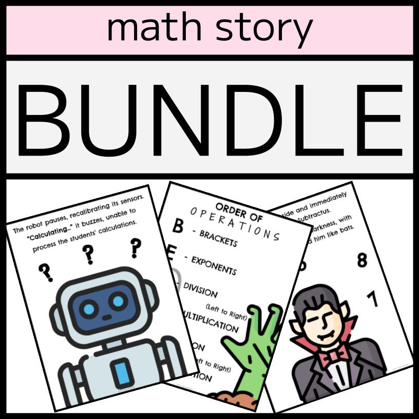 MATH STORY BUNDLE - Stories, Posters, & Worksheets