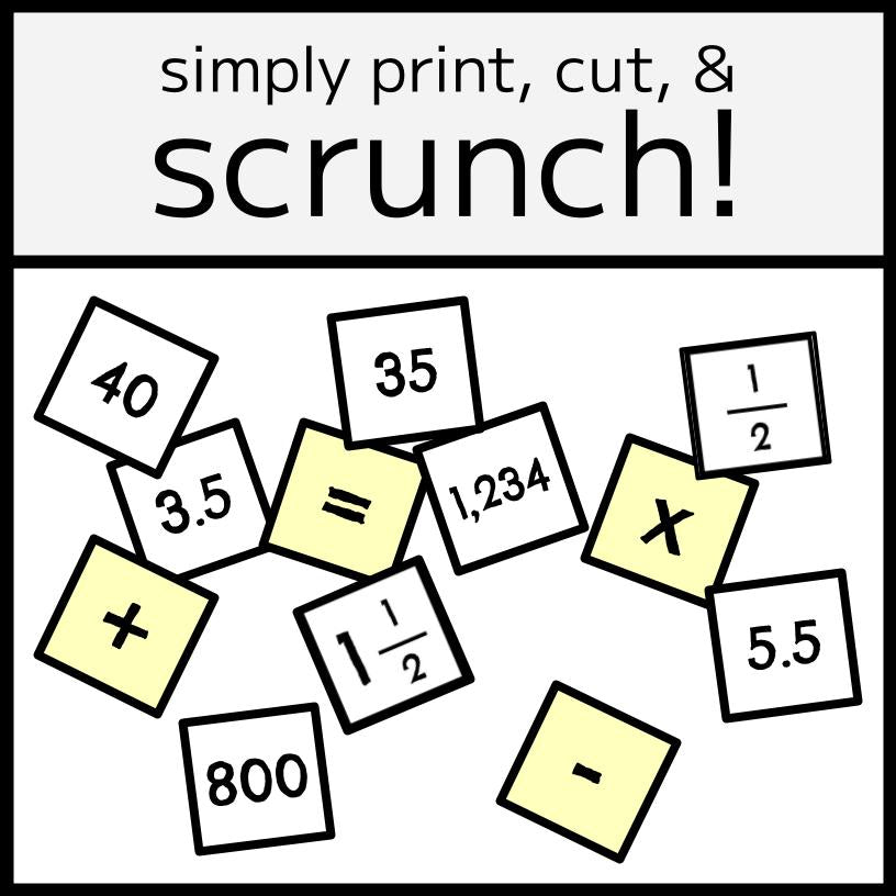 POPCORN MATH BUNDLE - Number, Decimals, & Fractions