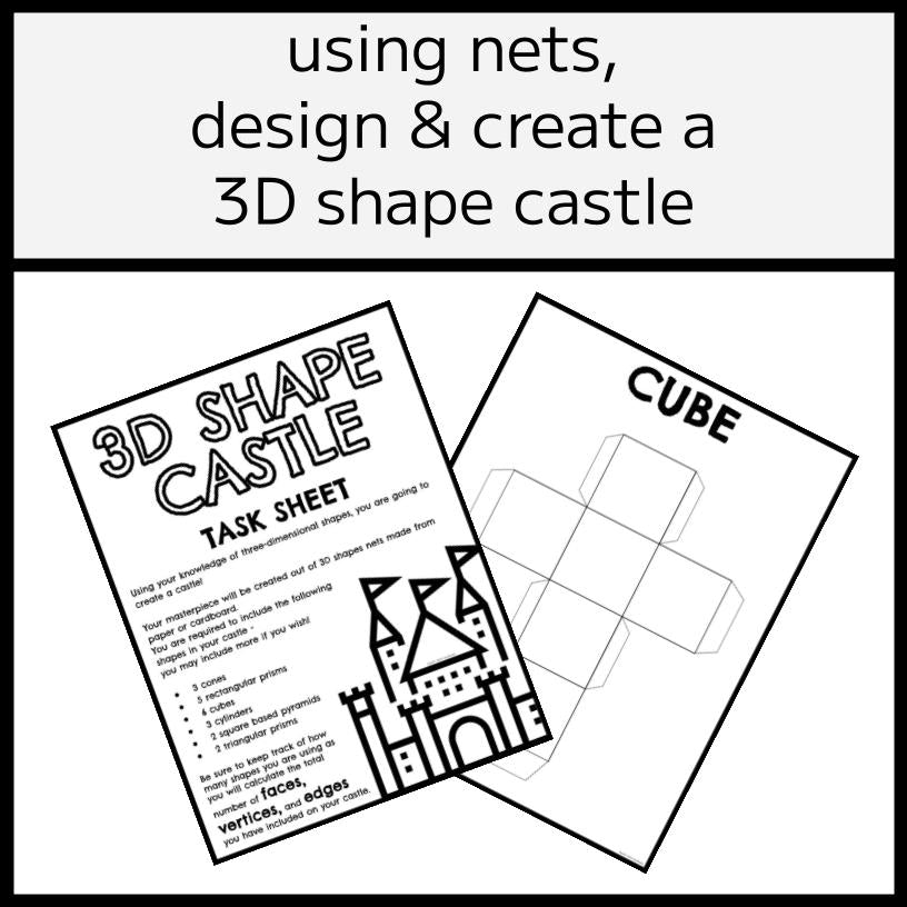 3D Shape Castle Project - Faces, Edges, & Vertices
