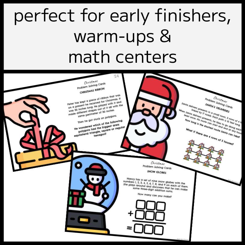 Christmas Problem Solving Question Cards - 25 Cards & Answers