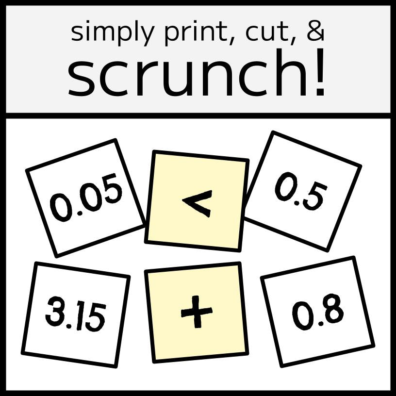 Popcorn Math Decimal Activity