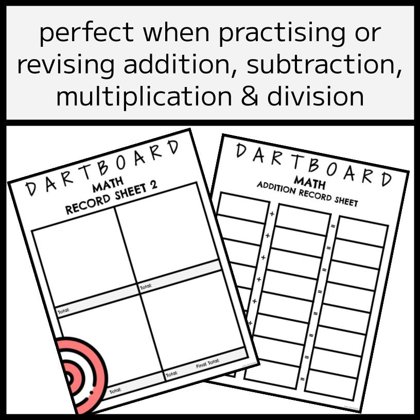 Dartboard Number Games - Addition, Subtraction, Multiplication & Division