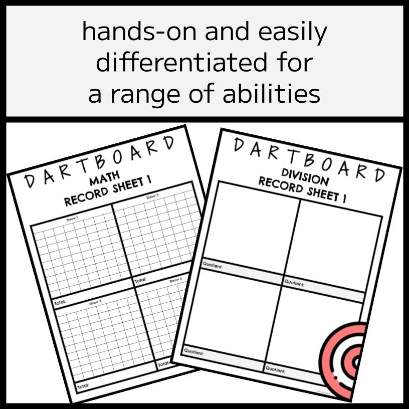 Dartboard Number Games - Addition, Subtraction, Multiplication & Division