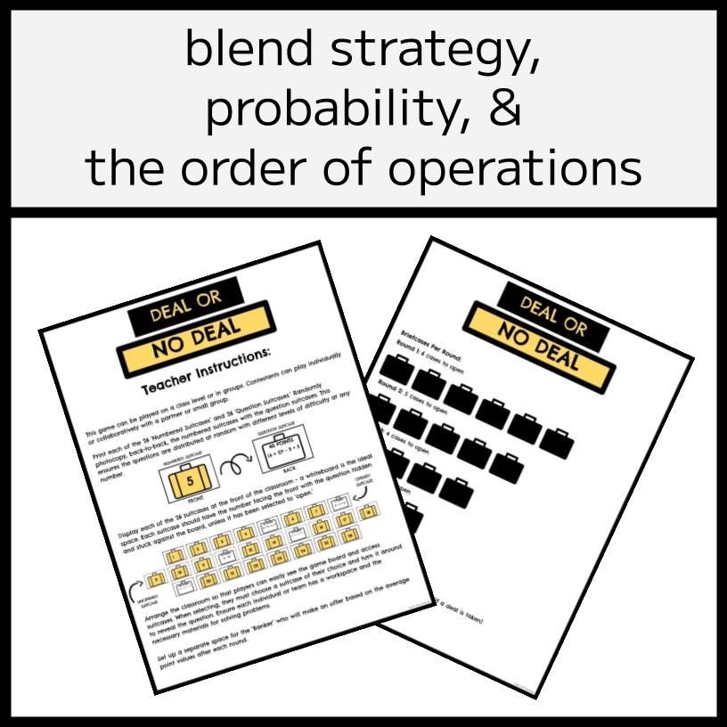 BEDMAS Deal or No Deal Game