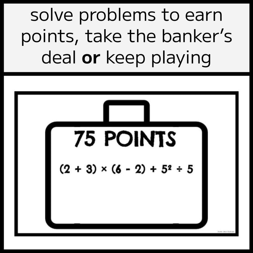 BEDMAS Deal or No Deal Game