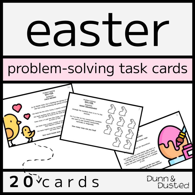 Easter Problem Solving Question Cards - 20 Cards & Answers