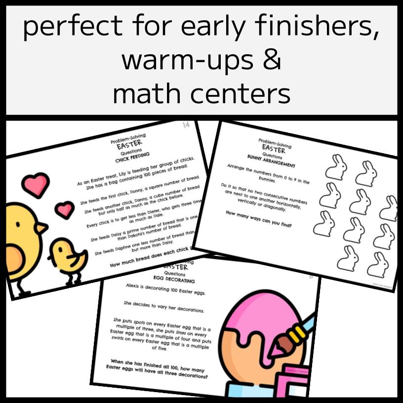 Easter Problem Solving Question Cards - 20 Cards & Answers