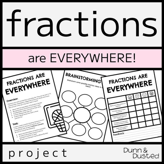 Fractions are Everywhere Project - Proper, Improper, Equivalent, & Mixed