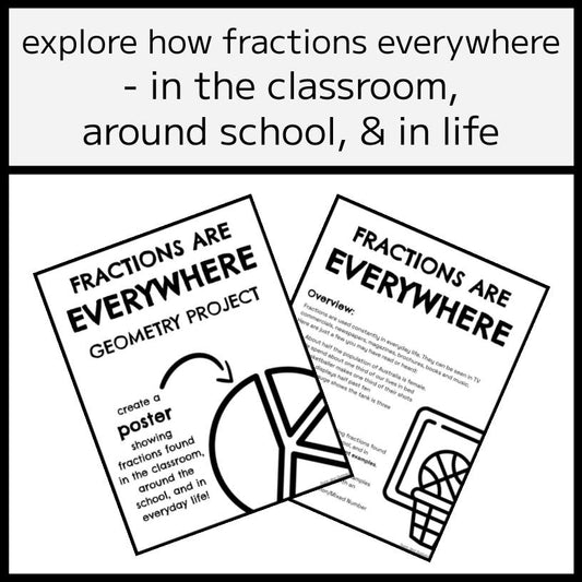 Fractions are Everywhere Project - Proper, Improper, Equivalent, & Mixed
