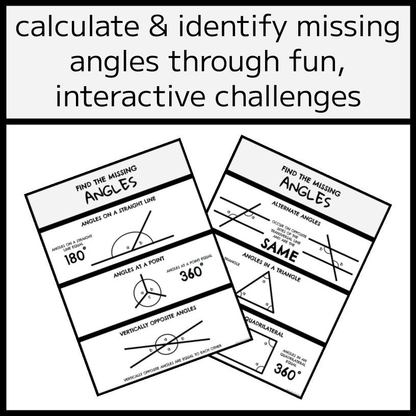 Gaming-Themed Missing Angles Worksheets