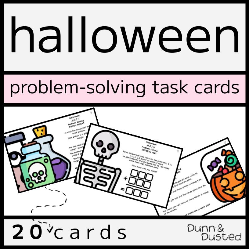 Halloween Problem Solving Question Cards - 20 Cards & Answers