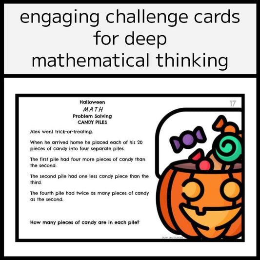 Halloween Problem Solving Question Cards - 20 Cards & Answers