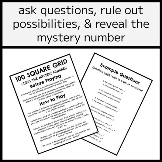 Guess the Mystery Number - 100 Square Grid Game