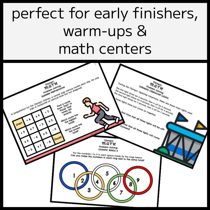 Olympic Problem Solving Question Cards - 18 Cards & Answers