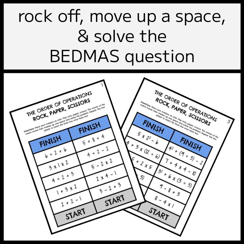 BEDMAS Rock, Paper, Scissors Game