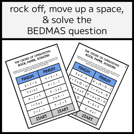 BEDMAS Rock, Paper, Scissors Game