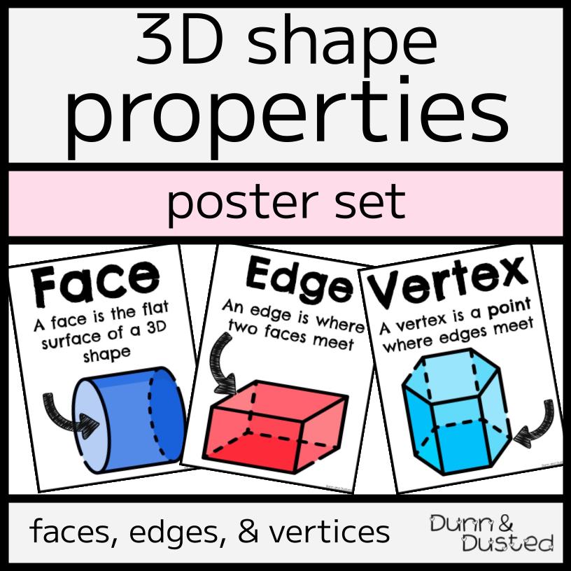 3D Shape Properties Poster Set