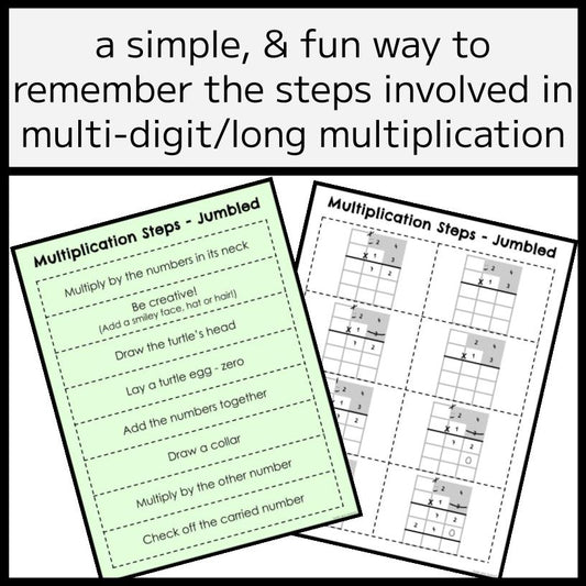 The Turtlehead Multiplication Method Ordering Activity