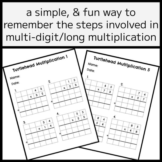The Turtlehead Multiplication Method Worksheets