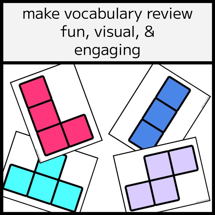 Tetris-Themed Mathematical Vocabulary Display Set