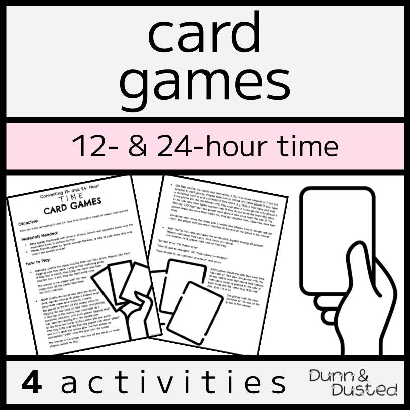 12- & 24-Hour Time Conversions Card Games