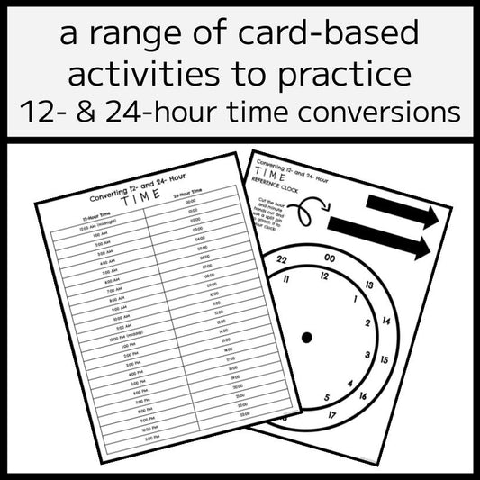 12- & 24-Hour Time Conversions Card Games