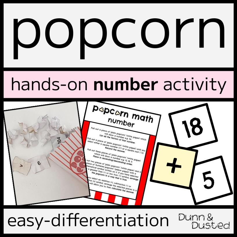 Popcorn Math Number Activity
