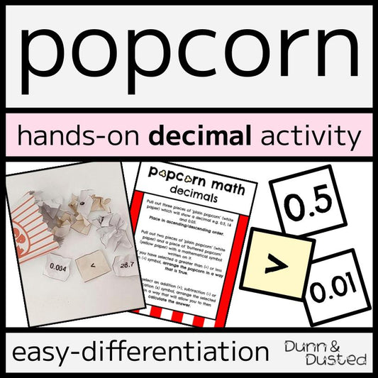 Popcorn Math Decimal Activity