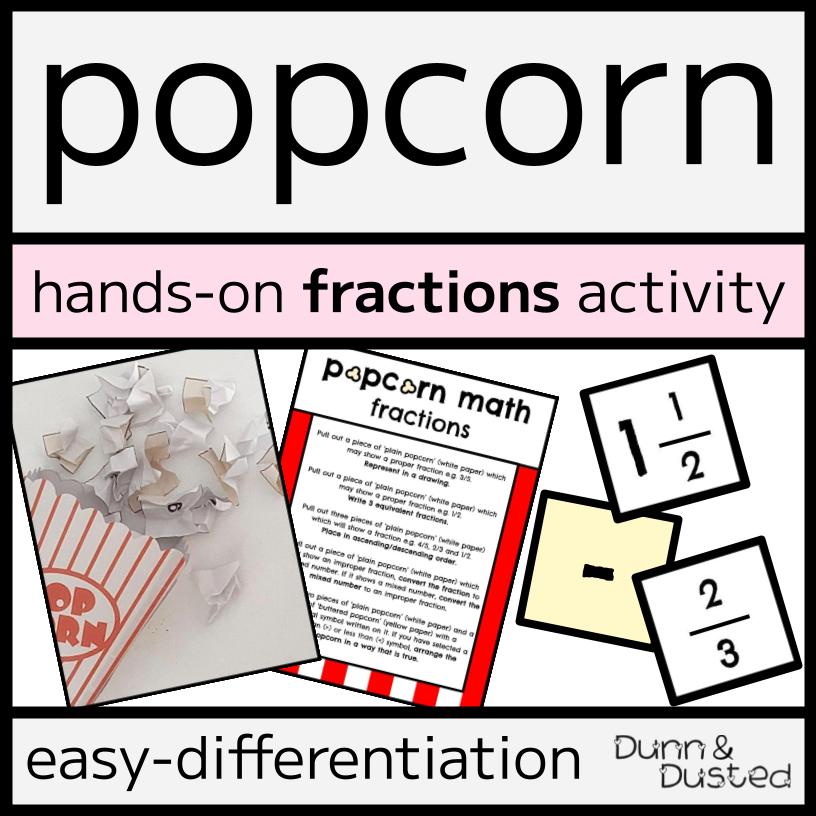 Popcorn Math Fractions Activity