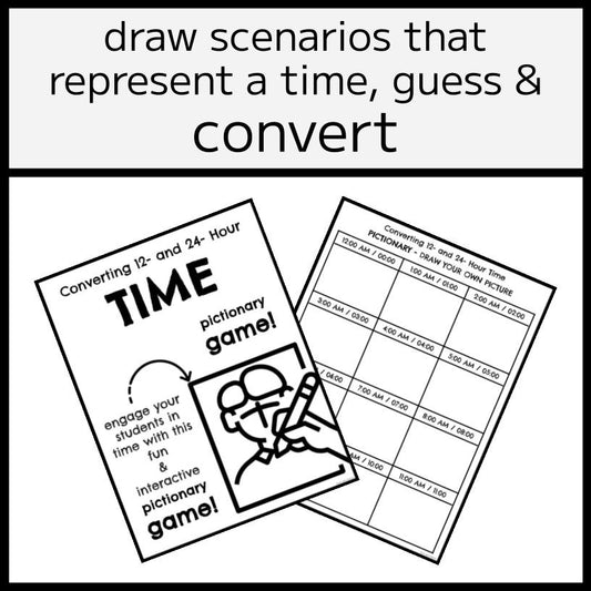 12- & 24-Hour Time Conversions Pictionary Game