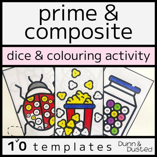 Prime & Composite Numbers Dice Colouring Game