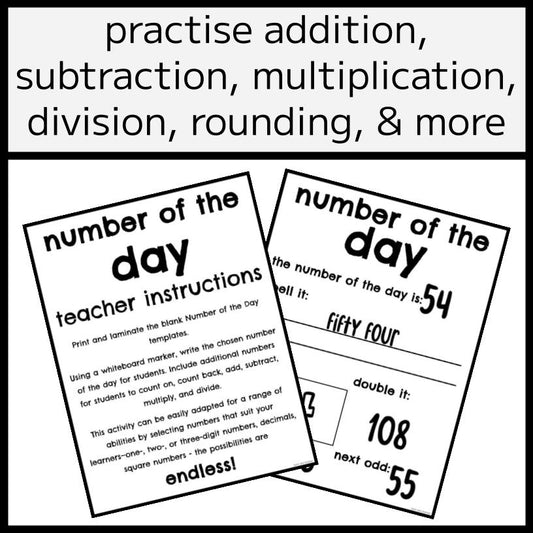 Number of the Day - Daily Math Activity