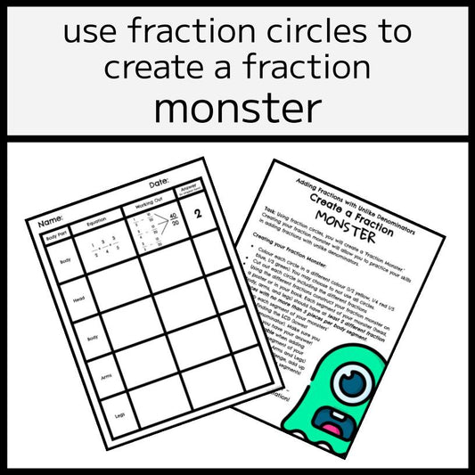 Fraction Monster Project - Adding Fractions with Unlike Denominators