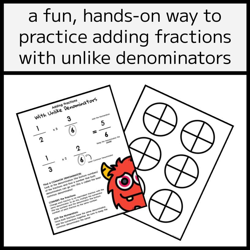 Fraction Monster Project - Adding Fractions with Unlike Denominators