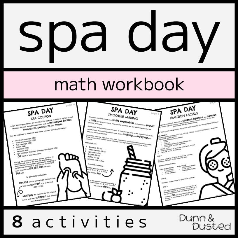Spa Day Math Workbook
