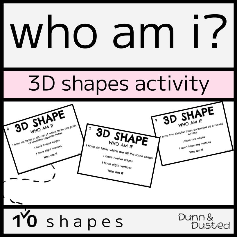3D Shape Properties 'Who Am I?' Activity