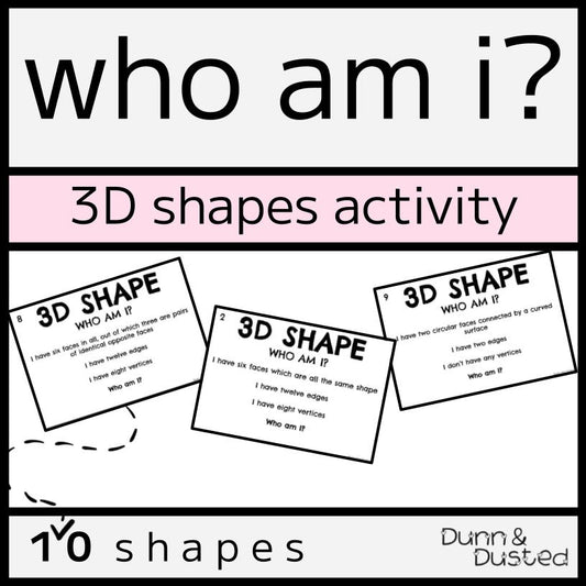 3D Shape Properties 'Who Am I?' Activity